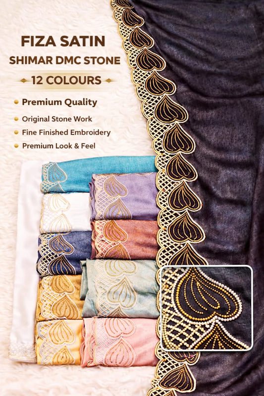 Fiza Satin Shimar DMC Stone Hijab