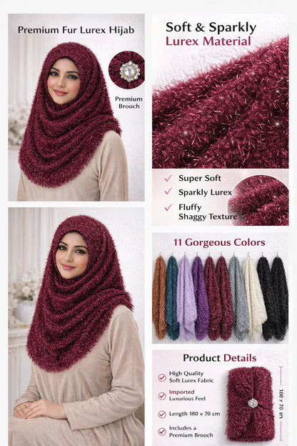 Imported Fur Zari Hijab – Premium Soft Winter Hijab